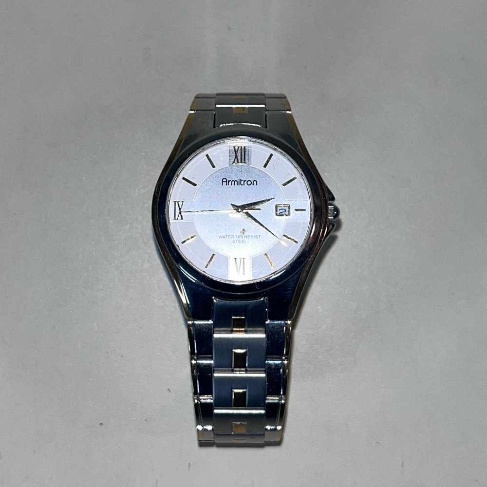 Armitron Silver Watch with White Face